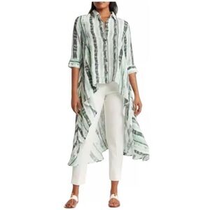 NWT Patrizia Luca High Low Long Sleeve Top Size XS Artsy Lagenlook
